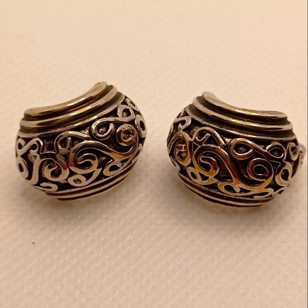 Vintage John Candice silver tone pierced earrings